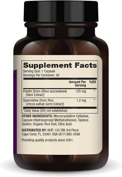 Dr. Mercola Fisetin and Spermidine, 30 Capsules, 125 mg Fisetin, Non-GM, Gluten-free, Soya-Free – Image 2