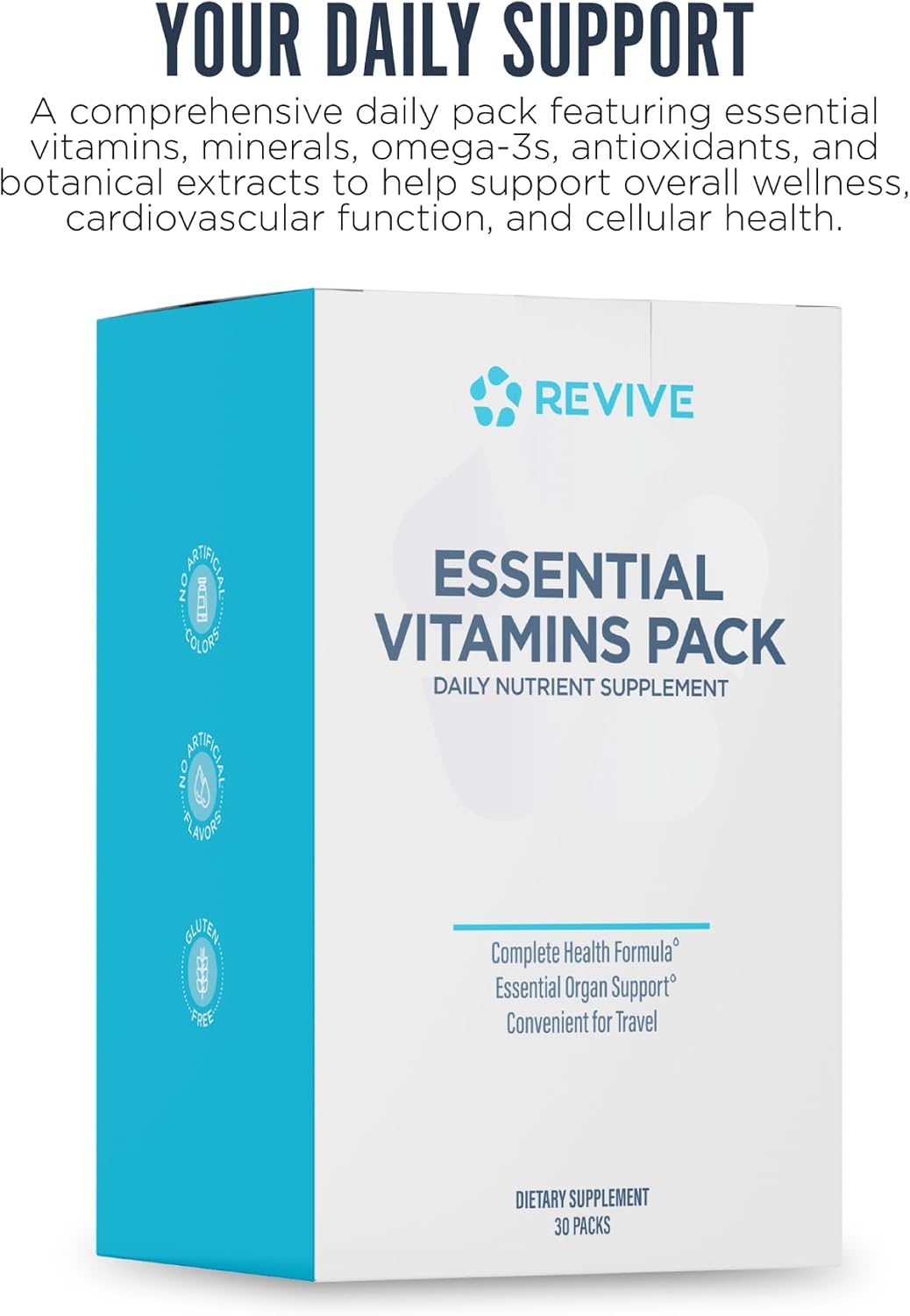 Revive MD Essential Vitamin Sachets for Men & Women – Daily Multivitamin Sachets with Arjuna & Turmeric Extract – Supports Heart, Joint & Organ Health – Travel-Friendly Vitamin Supplement (30 Servings) - görsel 3