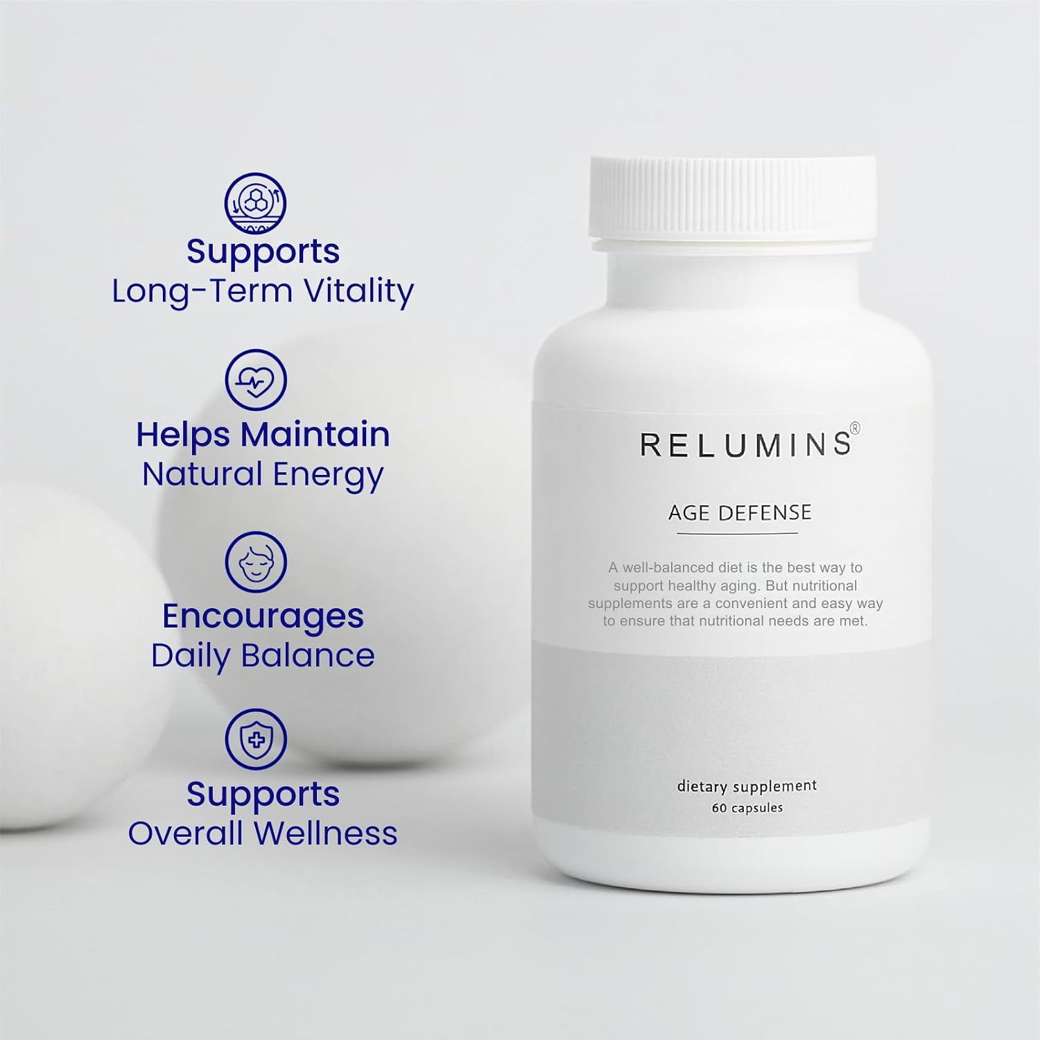 Relumins Age Defence NAD+ Supplement with NADH, CoQ10, Glutathione, Resveratrol, Fisetin, Curcumin & EGCG - Antioxidant Support Supplement – 60 Vegan Capsules - görsel 5