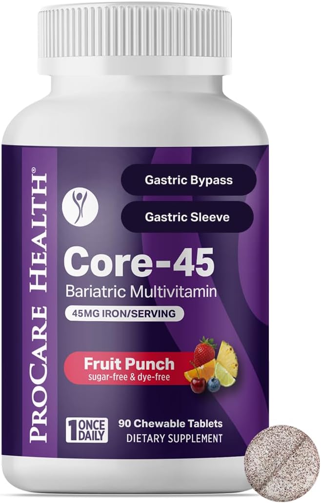 ProCare Health Bariatric Multivitamin with Iron 45mg Chewable - Fruit Punch Flavour (30 Tablets) - görsel 1