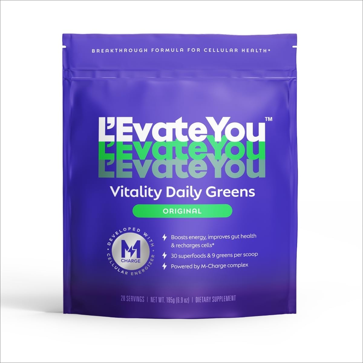 L'Evate You Vitality Daily Greens Powder – 30 Superfoods & 9 Greens (28 Servings) - görsel 1