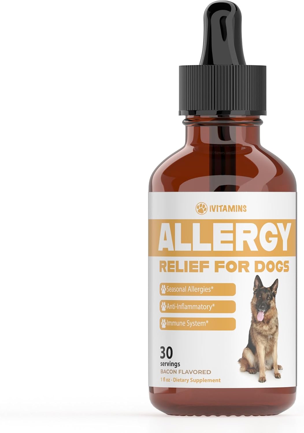 Natural Dog Allergy Relief - Liquid Herbal Supplement for Itching & Seasonal Allergies (30 ml) - görsel 1