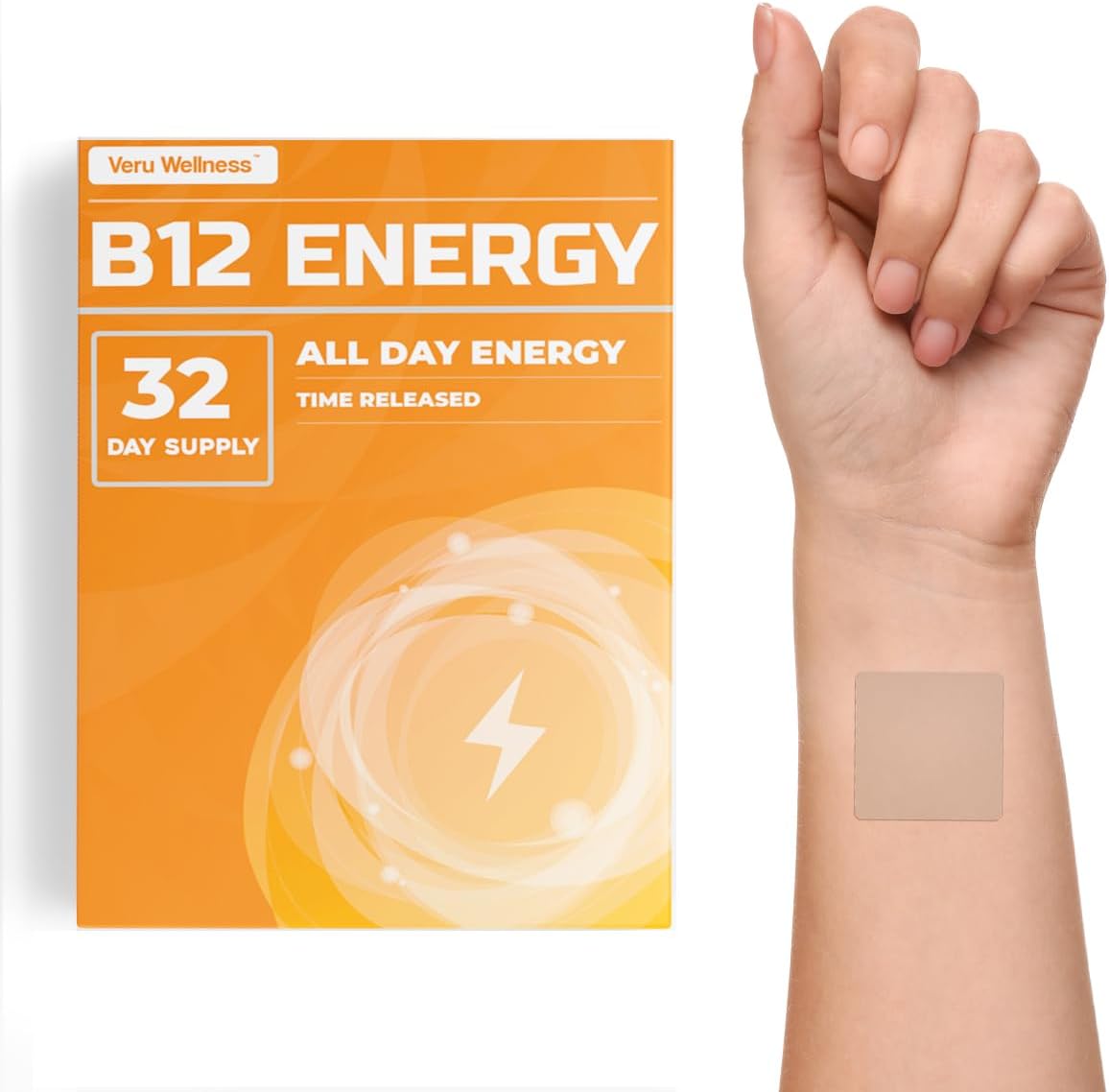 Veru Wellness B12 Energy Patch - Energy & Focus Support - 32 Patches - görsel 1
