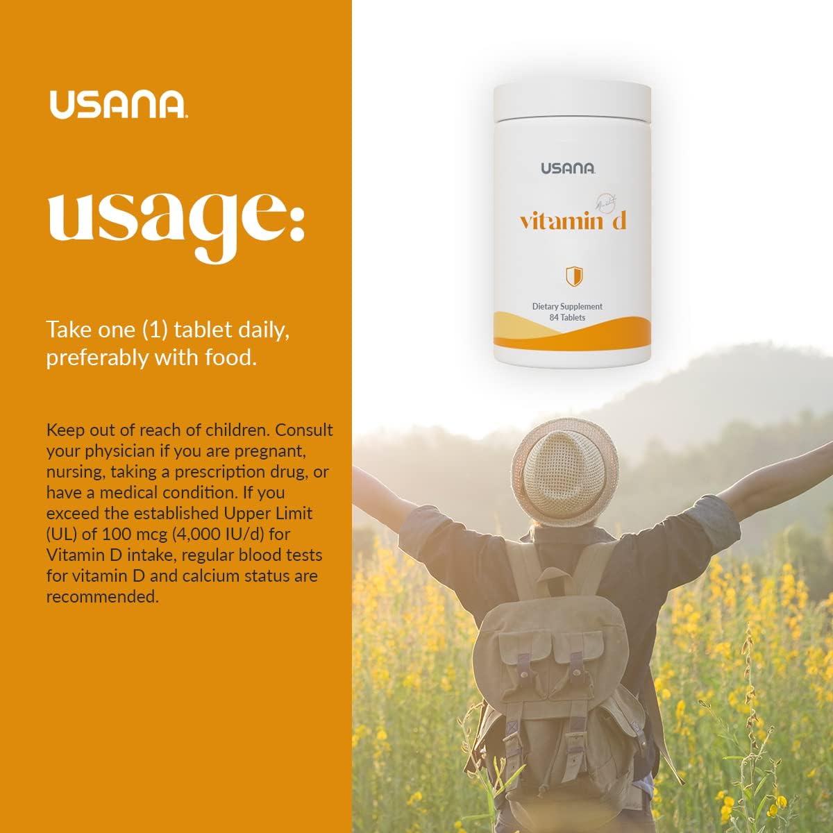USANA Vitamin D Maximum Strength 2,000 IU - 84 Tablets - görsel 6