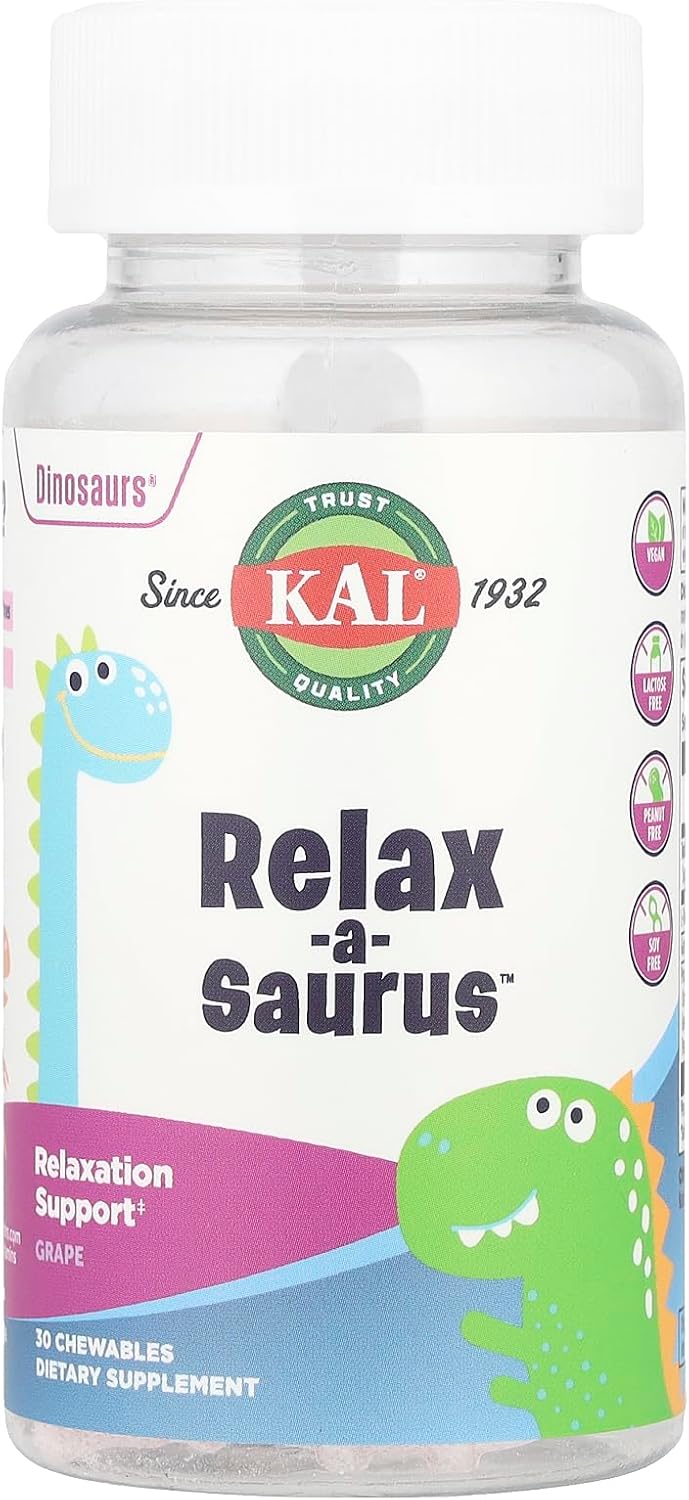 Relax-a-Saurus™ Children's Chewables - Grape Flavour - 30 Chewable Tablets - görsel 1