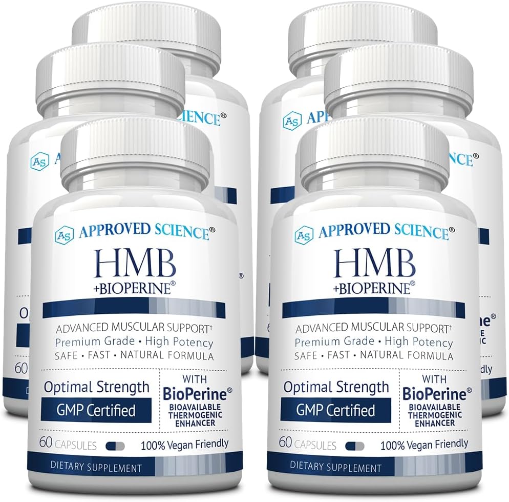 Approved Science HMB - 1500mg High-Potency HMB Supplement with Calcium and BioPerine for Absorption - Muscle Health and Exercise Performance - 60 Vegan Capsules - Pack of 3 - görsel 8