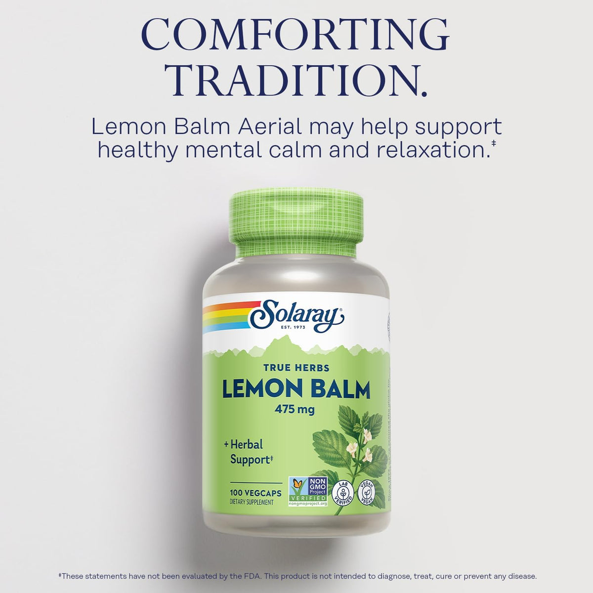 Solaray Lemon Balm 475 mg - 100 Vegan Capsules - görsel 3