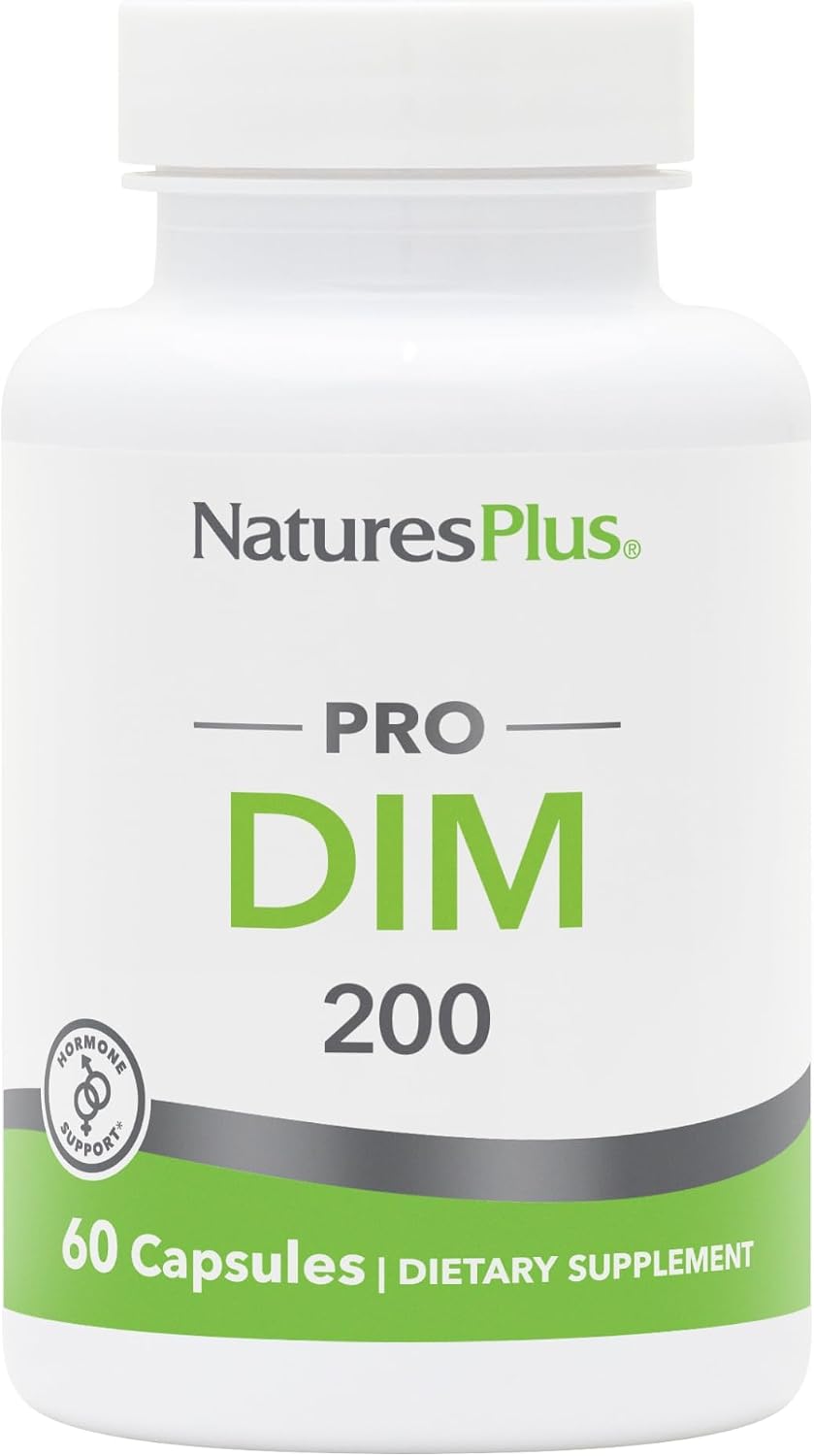 NaturesPlus PRO DIM 200 mg - 60 Capsules - Supports Healthy Oestrogen Levels - Non-GMO, Vegan & Gluten-free - 30 Servings - görsel 1
