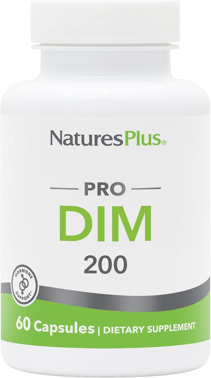 NaturesPlus PRO DIM 200 mg - 60 Capsules - Supports Healthy Oestrogen Levels - Non-GMO, Vegan & Gluten-free - 30 Servings