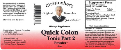 Christopher's Original Formulae Quick Colon #2 Powder – Herbal Digestive & Colon Support, 227g (8 oz)