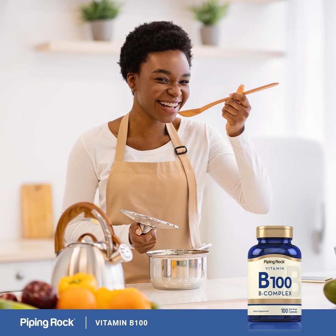 Piping Rock Vitamin B100 Complex, 100 Capsules - görsel 6