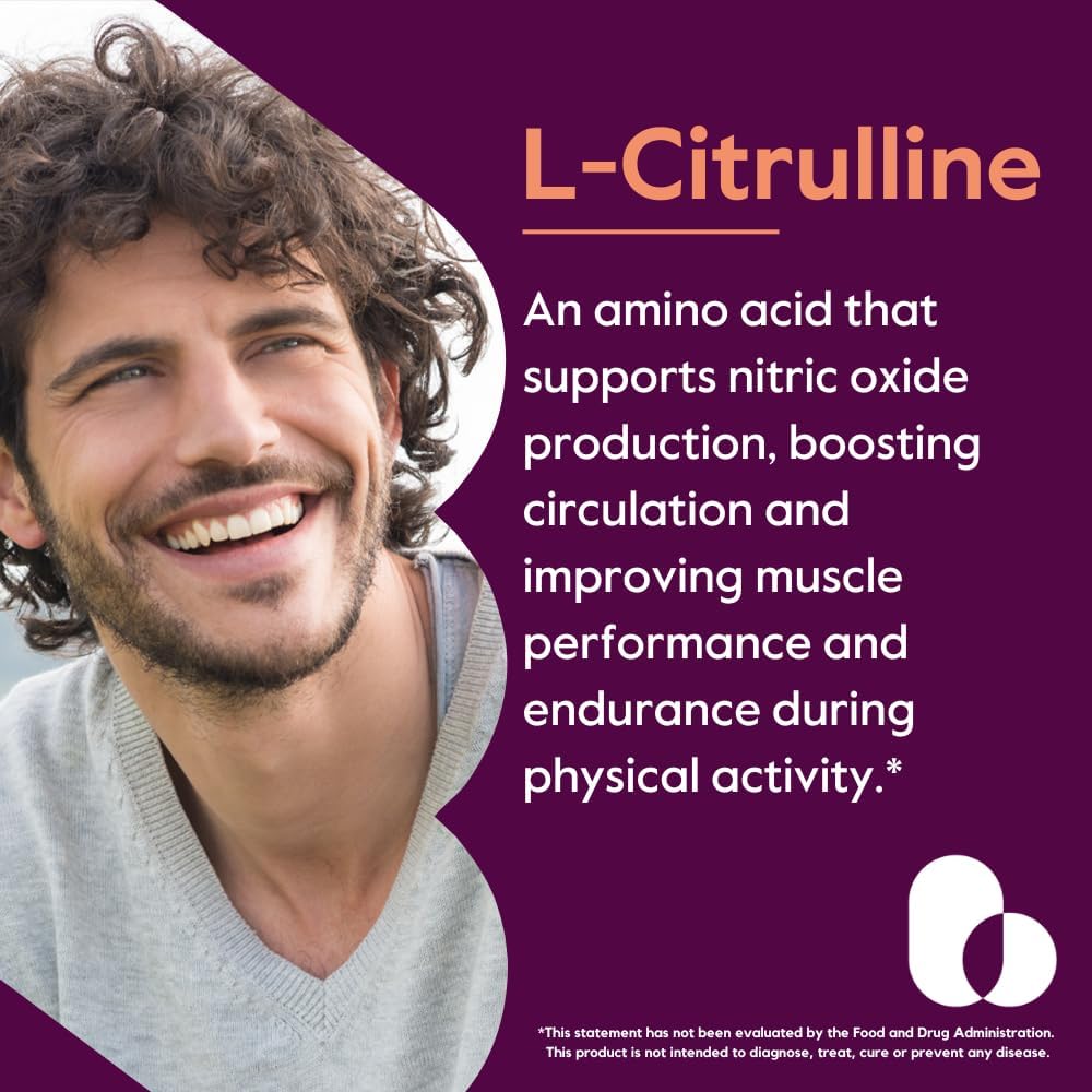 BESTVITE L-Citrulline 750mg per Capsule – 120 Vegan Capsules, Nitric Oxide Support - görsel 2