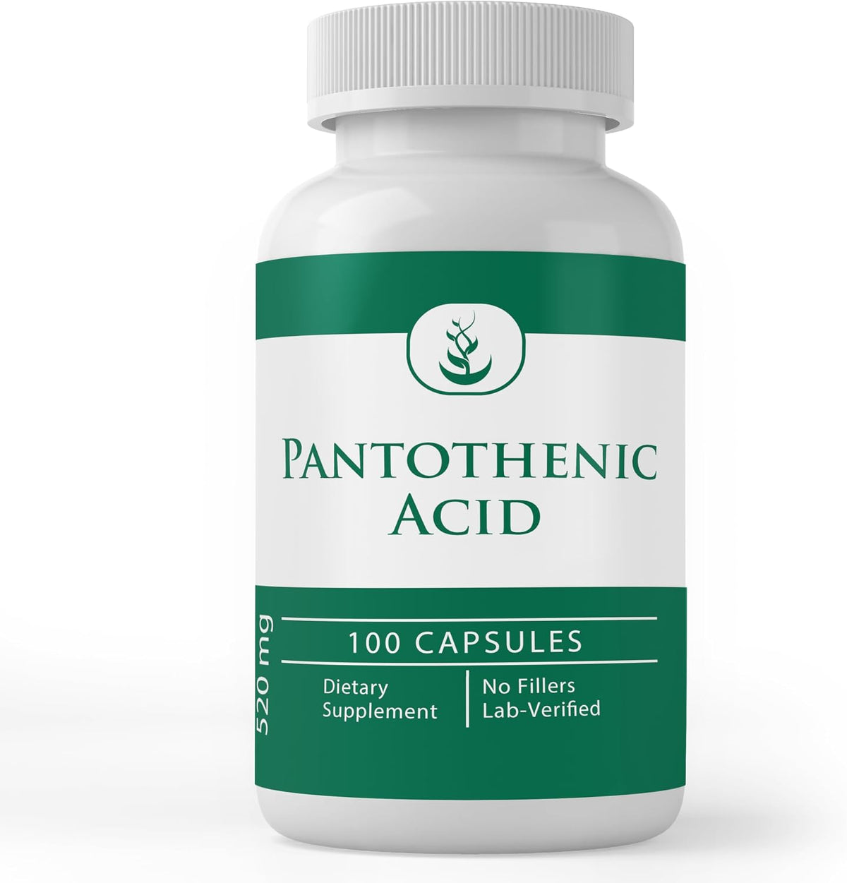 Pure Original Ingredients Pantothenic Acid - Vitamin B5 Supplement, 100 Capsules – Image 1