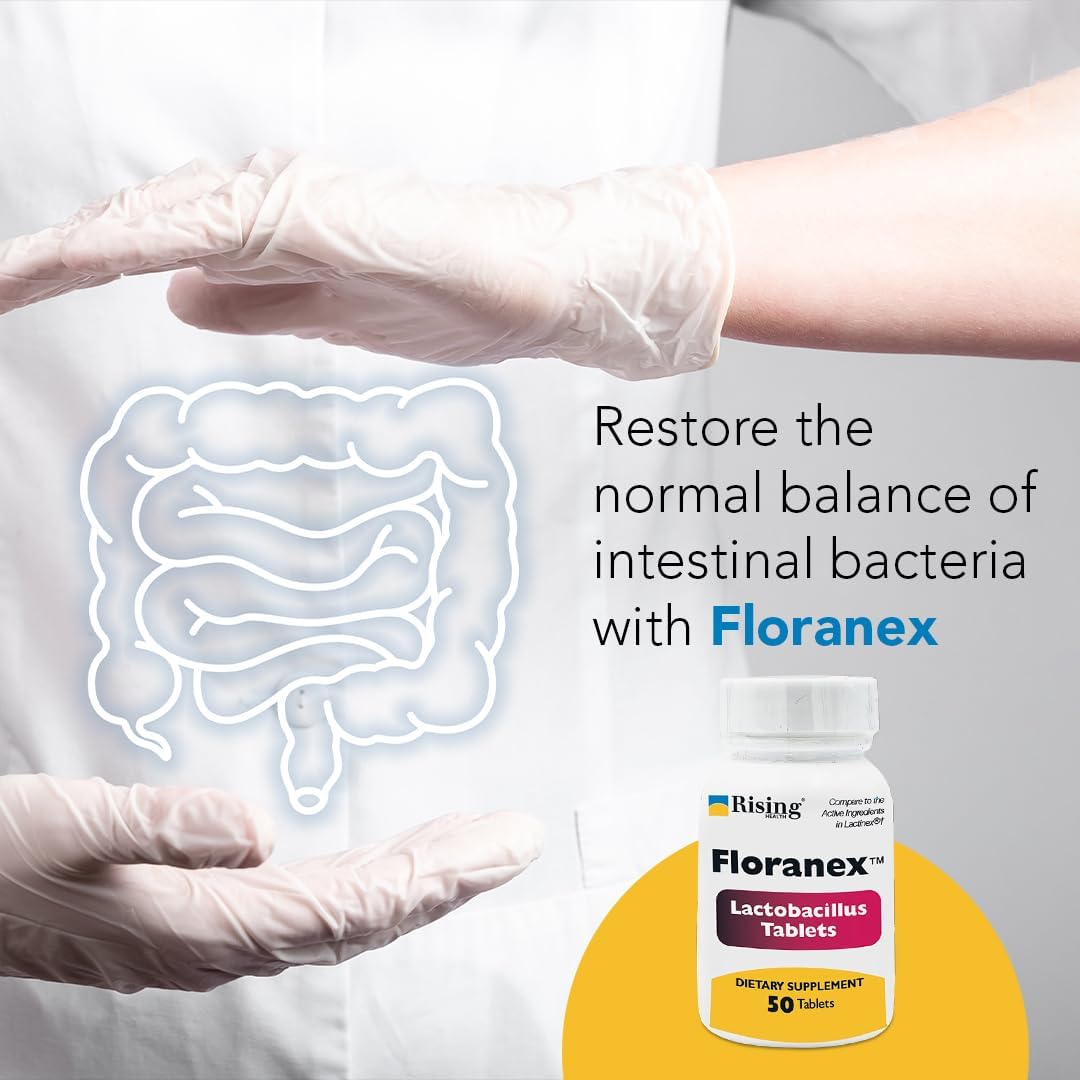 Rising Health Floranex™ Lactobacillus Probiotic Dietary Supplement Tablets for Digestive & Gut Health - görsel 3
