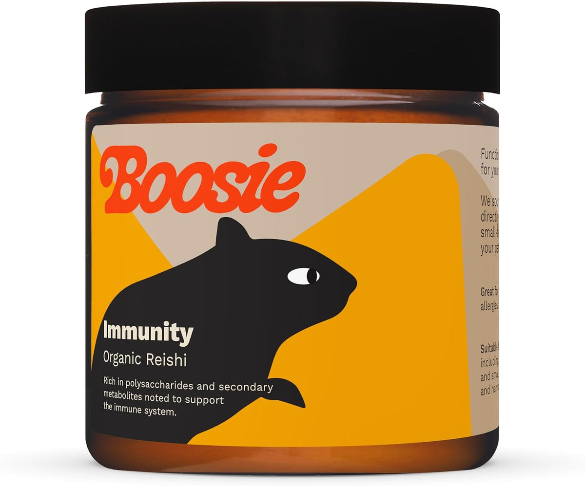 Boosie Organic Adaptogenic Powder for Dogs and Cats - Supports Immune System, Liver and Vitality - Reishi Mushroom - 100% Natural Without Additives or Preservatives - Pet Nutrition - görsel 1