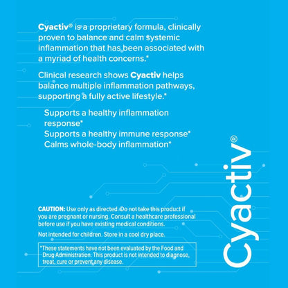 Cerule Cyactiv Natural Inflammation Support – Whole Body Balance & Cellular Defence – 60 Capsules
