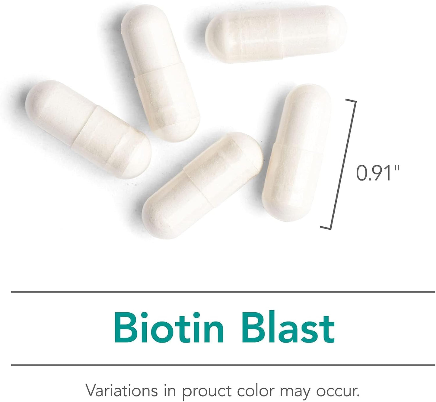 NutriCology Biotin Blast - 100 mg Biotin Food Supplement for Hair, Skin and Nails - 90 Vegetarian Capsules - görsel 5