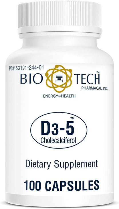 Bio-Tech Pharmacal Vitamin D Food Supplement, 5000 IU, 100 Capsules