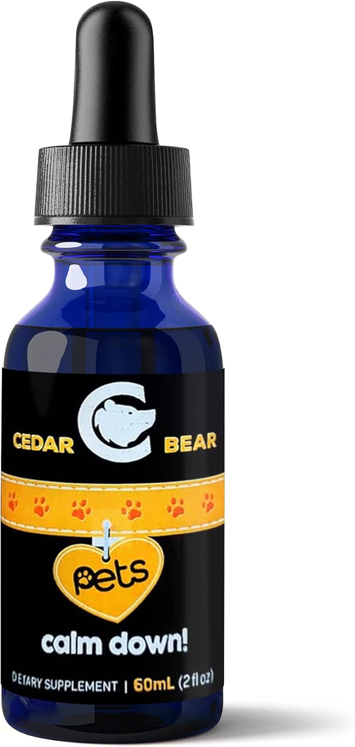 Cedar Bear Pet’s Calm Down - Natural Herbal Supplement for Stress Relief, for Cats, Dogs, Birds & Exotic Pets, 60 ml - görsel 1