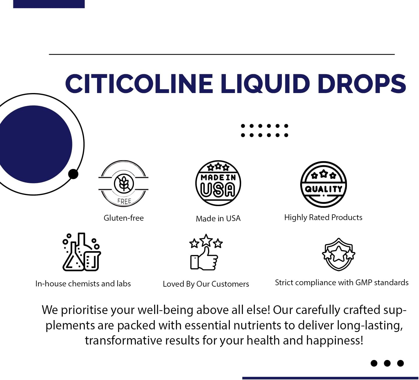 ABCOCID Citicoline Liquid Drops 490 mg, 4 oz (240 Servings) - Non-GMO, GMP Certified, Made in USA - görsel 4