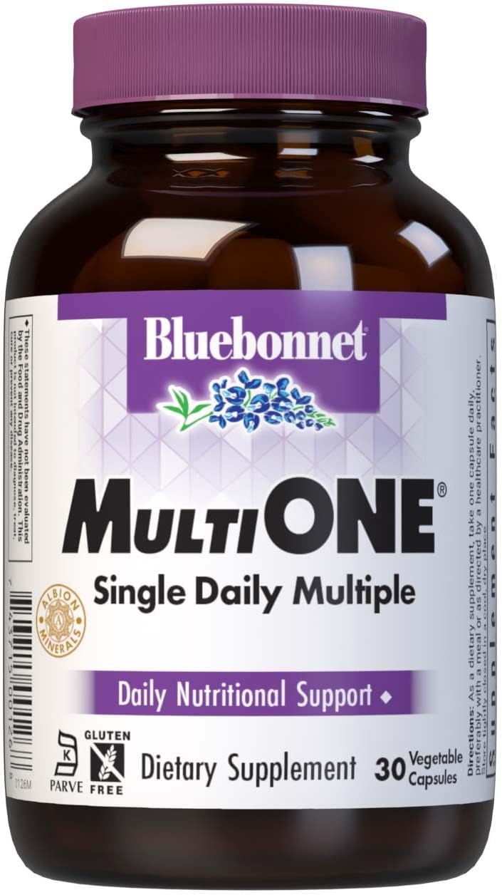 Bluebonnet Nutrition Mult One (with Iron) – Daily Nutritional Support, 30 Vegetable Capsules - görsel 1