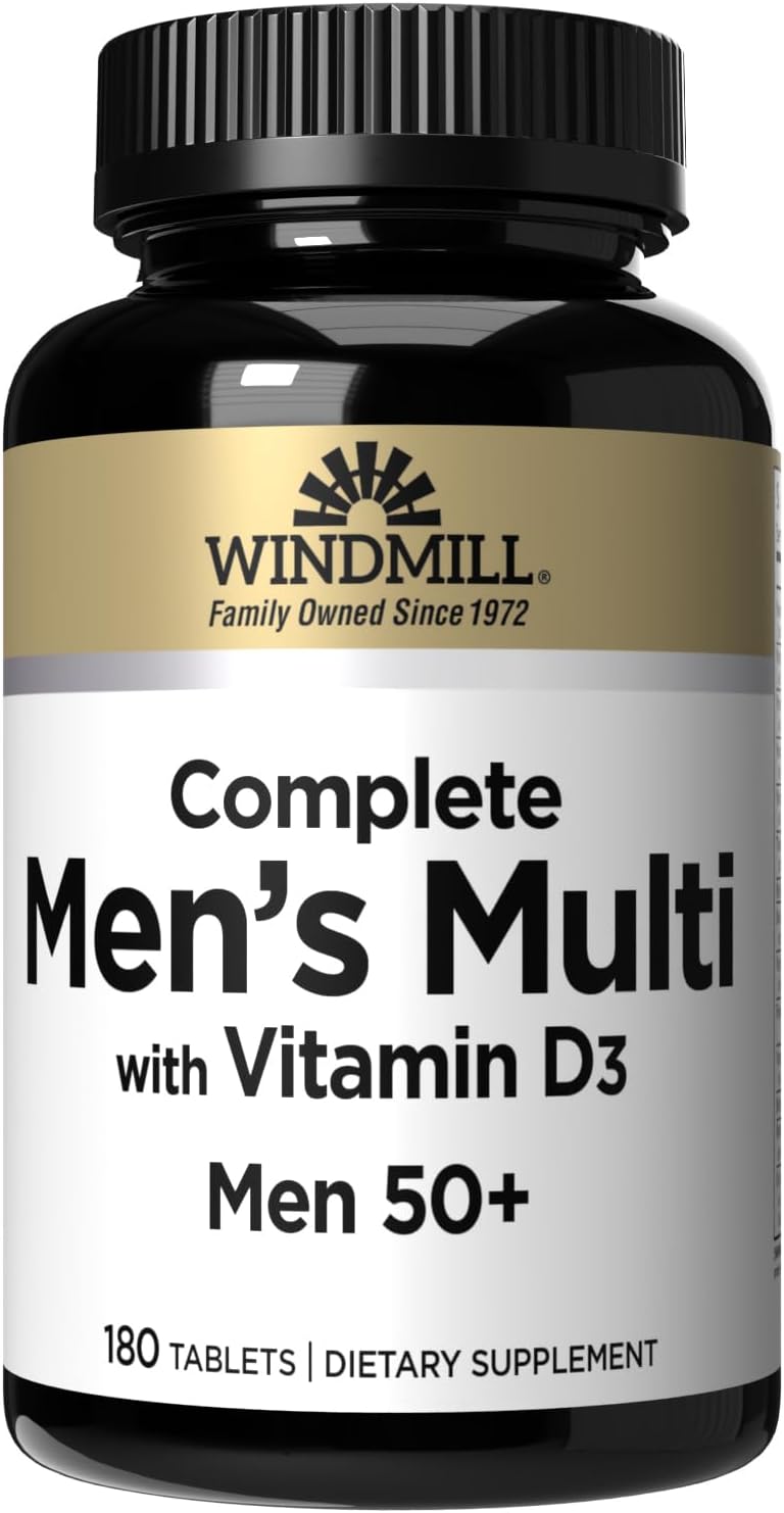 Windmill Men’s Multi 50+ Multivitamin with Vitamin D3, 180 Tablets - görsel 1