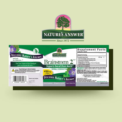 Nature's Answer Brainstorm 2 Vegetarian Capsules, 90 Capsules