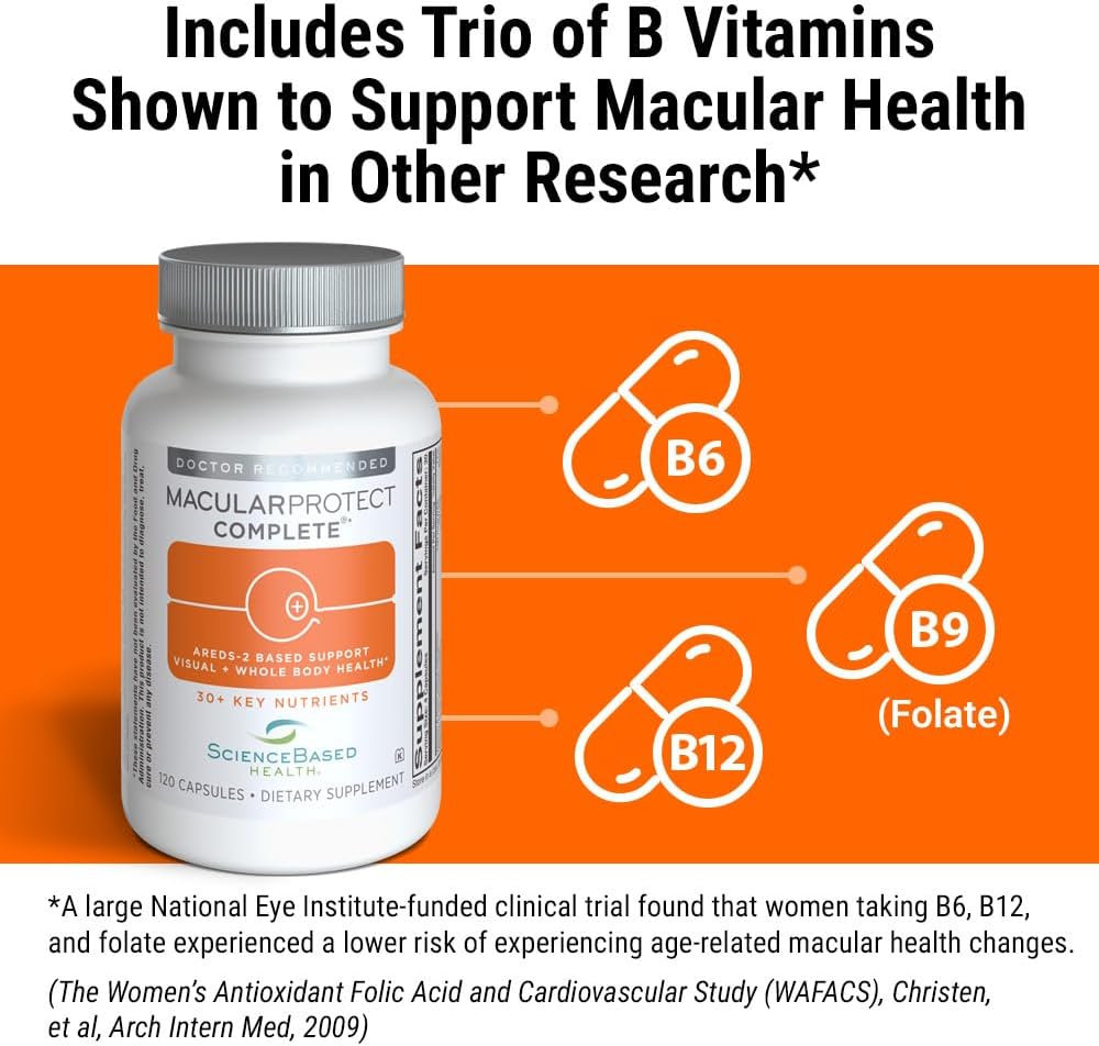 ScienceBased Health MacularProtect Complete – AREDS 2 Eye Health Food Supplement & Daily Multivitamin – 120 Capsules - görsel 4