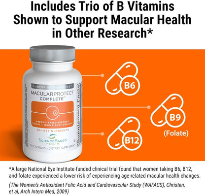 ScienceBased Health MacularProtect Complete – AREDS 2 Eye Health Food Supplement & Daily Multivitamin – 120 Capsules
