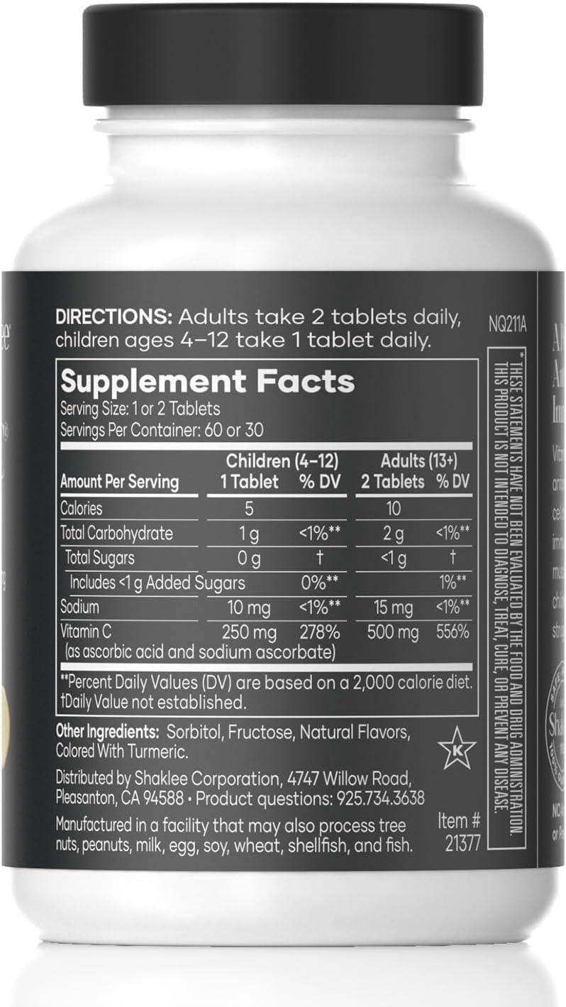 Shaklee Chewable Vita-C 250mg, Lemon Flavoured, 60 Chewable Tablets - görsel 2