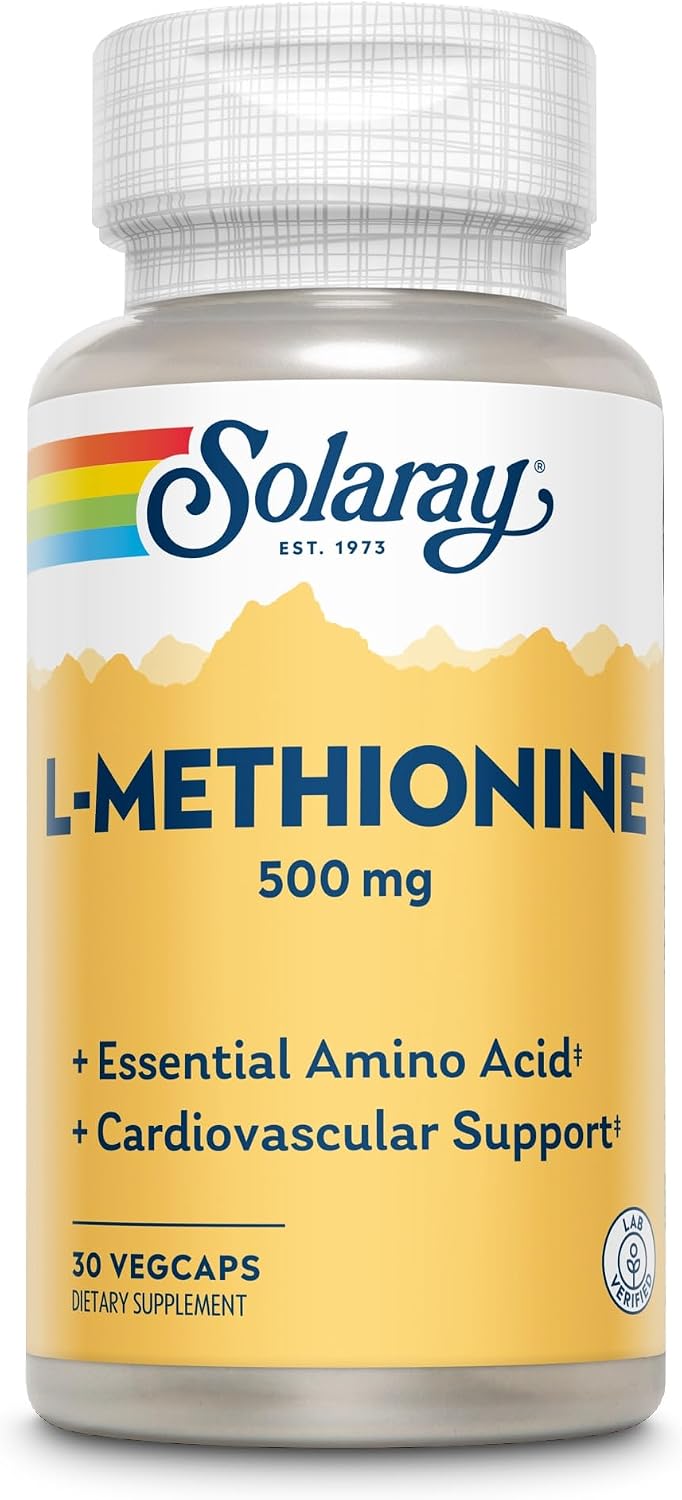SOLARAY L-Methionine Supplement, 500 mg, 30 Capsules - görsel 3