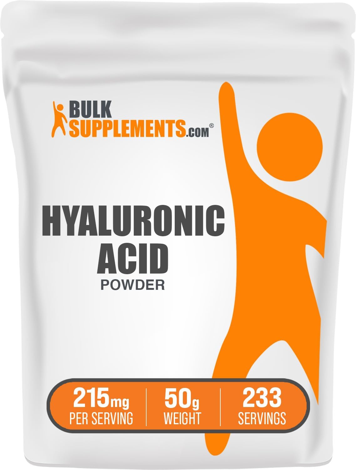 BulkSupplements.com Hyaluronic Acid Powder – Sodium Hyaluronate, 215mg per Serving, 50g - görsel 1