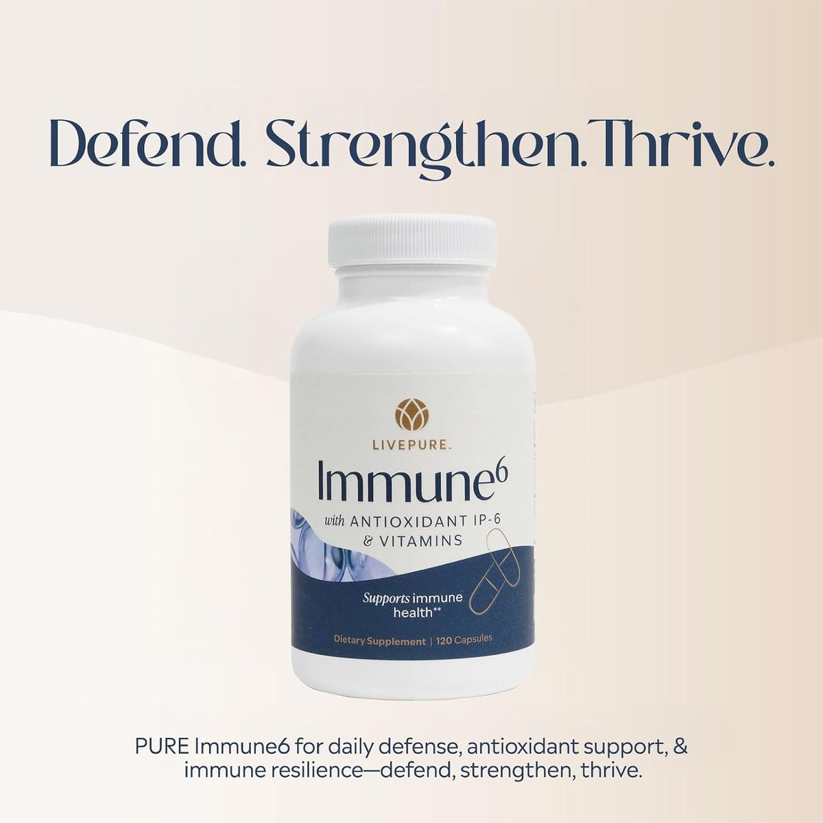 PURE Immune6 - Immune Support Supplement with IP6, Selenium, Vitamin C and D3 - 120 Vegetarian Capsules - görsel 6