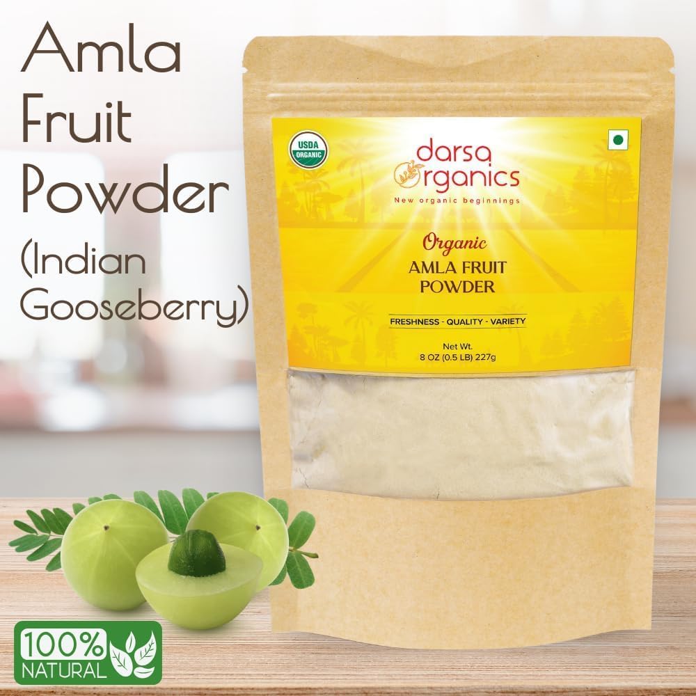 Darsa Organics Amla Powder from India (227 g) – Organic Indian Gooseberry Powder Rich in Vitamin C & Antioxidants - görsel 3