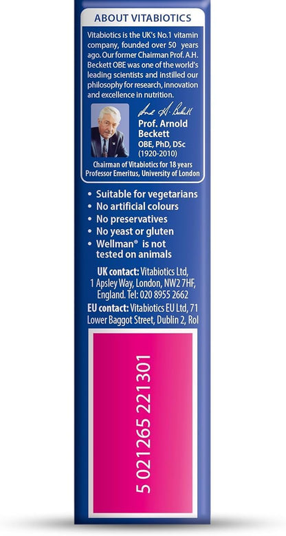 Vitabiotics Wellman Original Multivitamin & Mineral Food Supplement - 30 Vegetarian Tablets