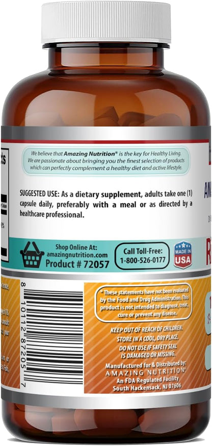 Amazing Formulae Riboflavin (Vitamin B2) Food Supplement - 100 mg, 120 Capsules - Non-GMO, Gluten-free