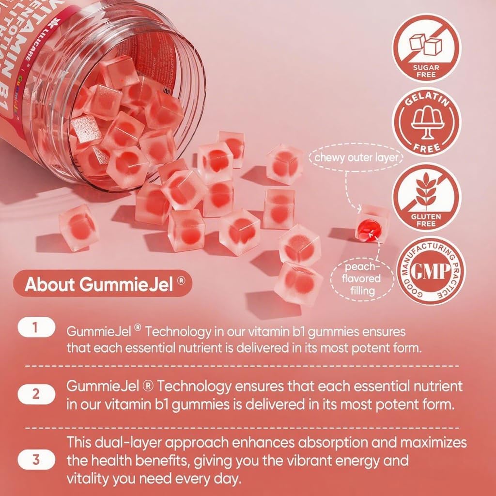 Vitamin B1 and Methylated Vitamin B Complex Gummies with Benfotiamine and Thiamine - görsel 7