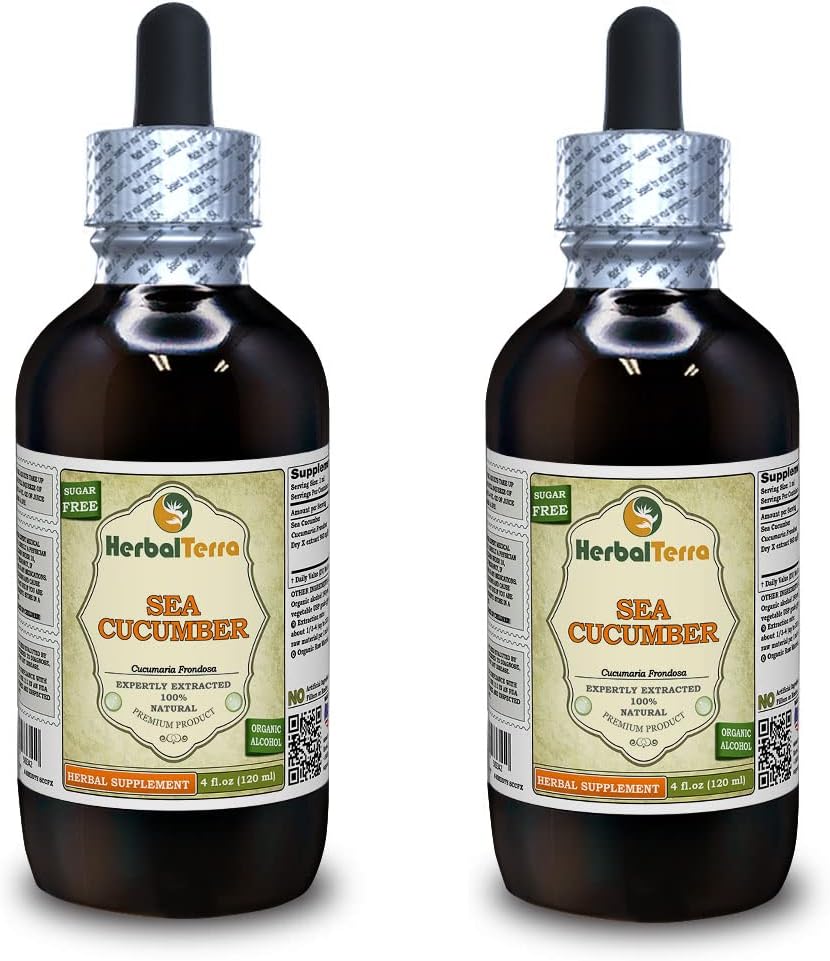 Sea Cucumber (Cucumaria Frondosa) Glycerite, Dried Sea Cucumber Alcohol-Free Liquid Extract 60ml - görsel 4
