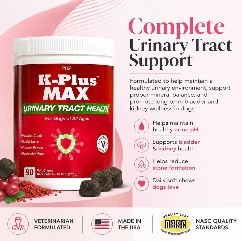 Urinary Tract Health Soft Chews for Dogs – Cranberry, DL-Methionine, Potassium Citrate – Supports Bladder and Kidney Health – 90 Chews - görsel 4