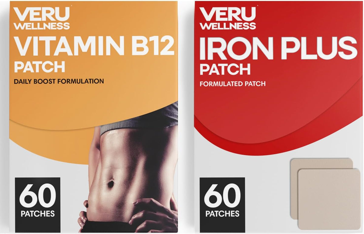Veru Wellness Energy Boost Duo Lifestyle Patches - B12, Iron - Self-Adhesive - 42 Day Supply (120 Patches) - görsel 1