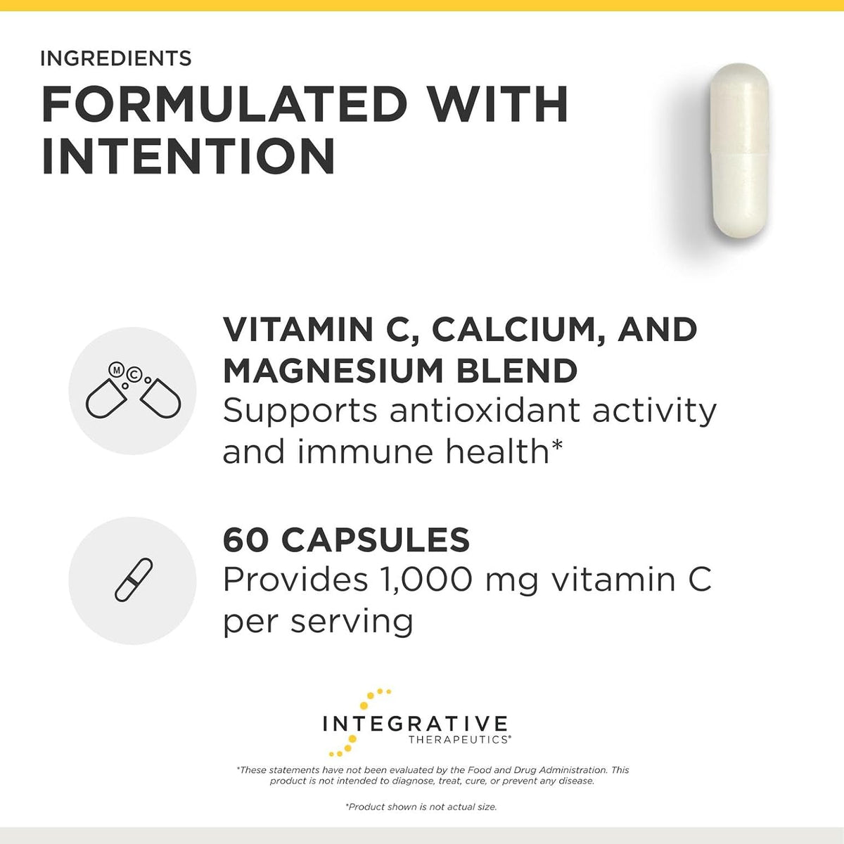 Integrative Therapeutics Buffered Vitamin C 1,000 mg with Magnesium and Calcium - 60 Vegan Capsules - görsel 4