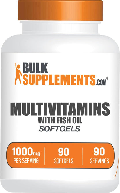 BulkSupplements.com Multivitamin Softgels – Daily Multivitamin with Fish Oil, 90 Count