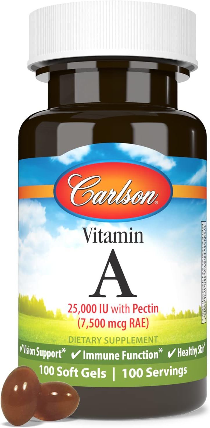 Carlson Labs Vitamin A with Pectin, 25,000 IU, 100 Softgels - görsel 5