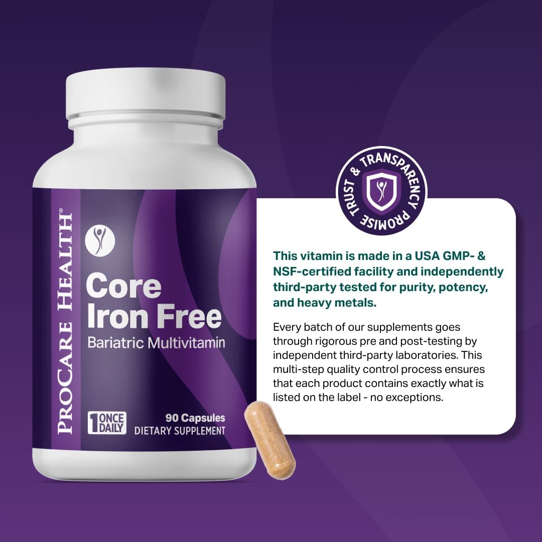 ProCare Health Bariatric Multivitamin Without Iron – 30 Fast-Dissolving Veggie Capsules, 1 Month Supply - görsel 7