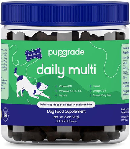 PupGrade Daily Multivitamin for Dogs, Beef Flavour, 30 Soft Chews