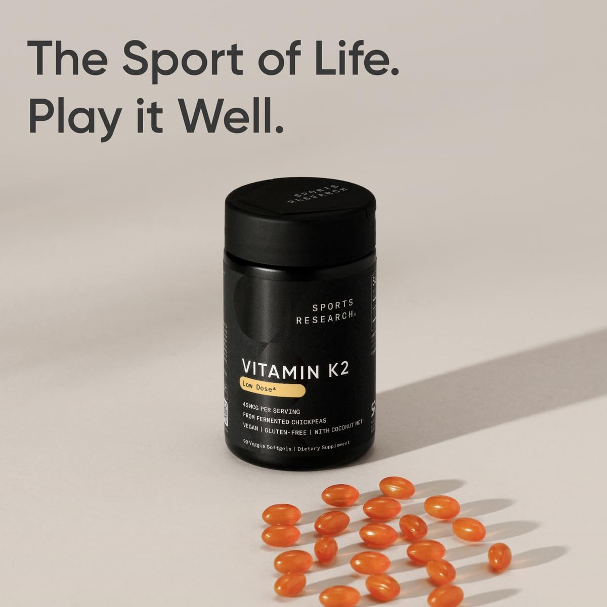 Sports Research Vitamin K2 as MK-7 45mcg – Bone Health: Vitamin K contributes to the maintenance of normal bones.* – Image 7
