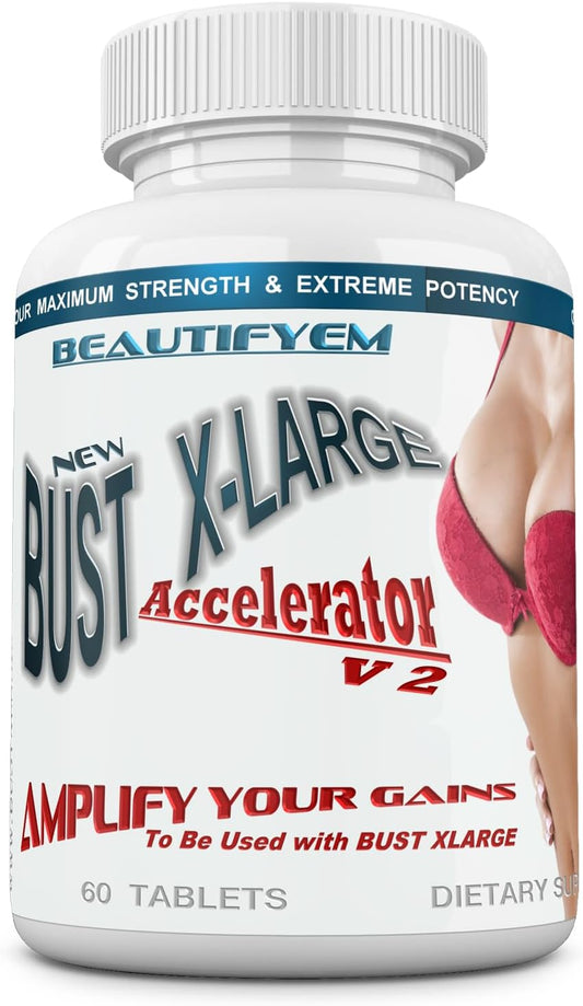 Bust X-Large Accelerator – Natural Bust Enhancement Food Supplement with Vitamins, Minerals & Herbal Extracts – 60 Tablets