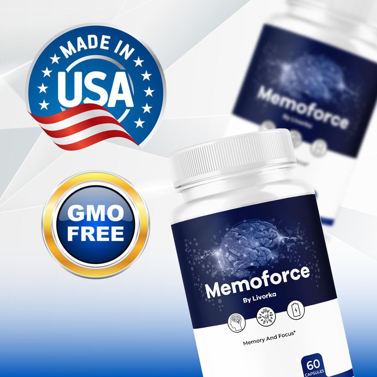 (5 Pack) Memoforce Brain Supplement - Official Memoforce Premium Formula Capsules, Advanced Support Memo Force Brain Supplement for Wellness & Overall Health, Memoforce Reviews, 300 Capsules for 5 Months - görsel 4