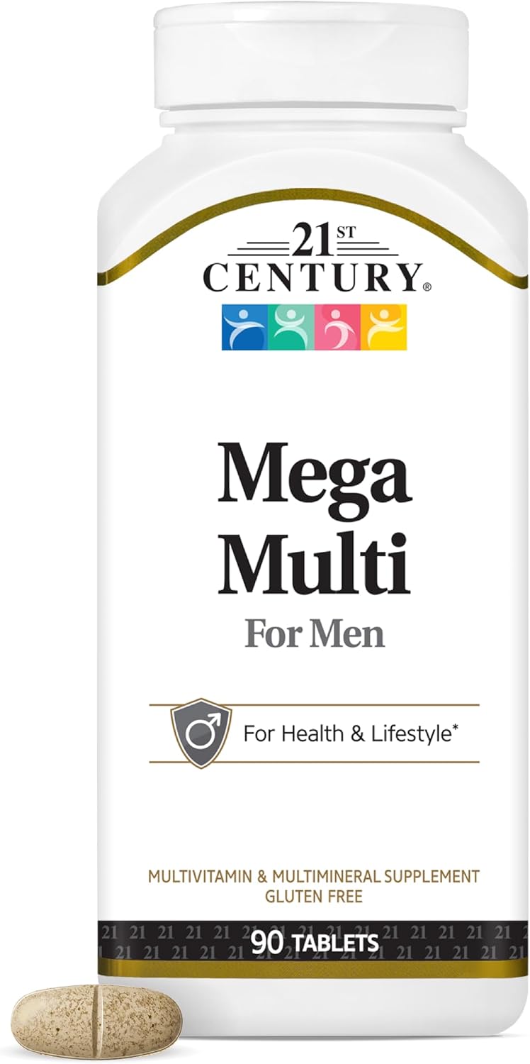 21st Century Mega Multi for Men Multivitamin with Saw Palmetto & Ginseng, 90 Tablets - görsel 1