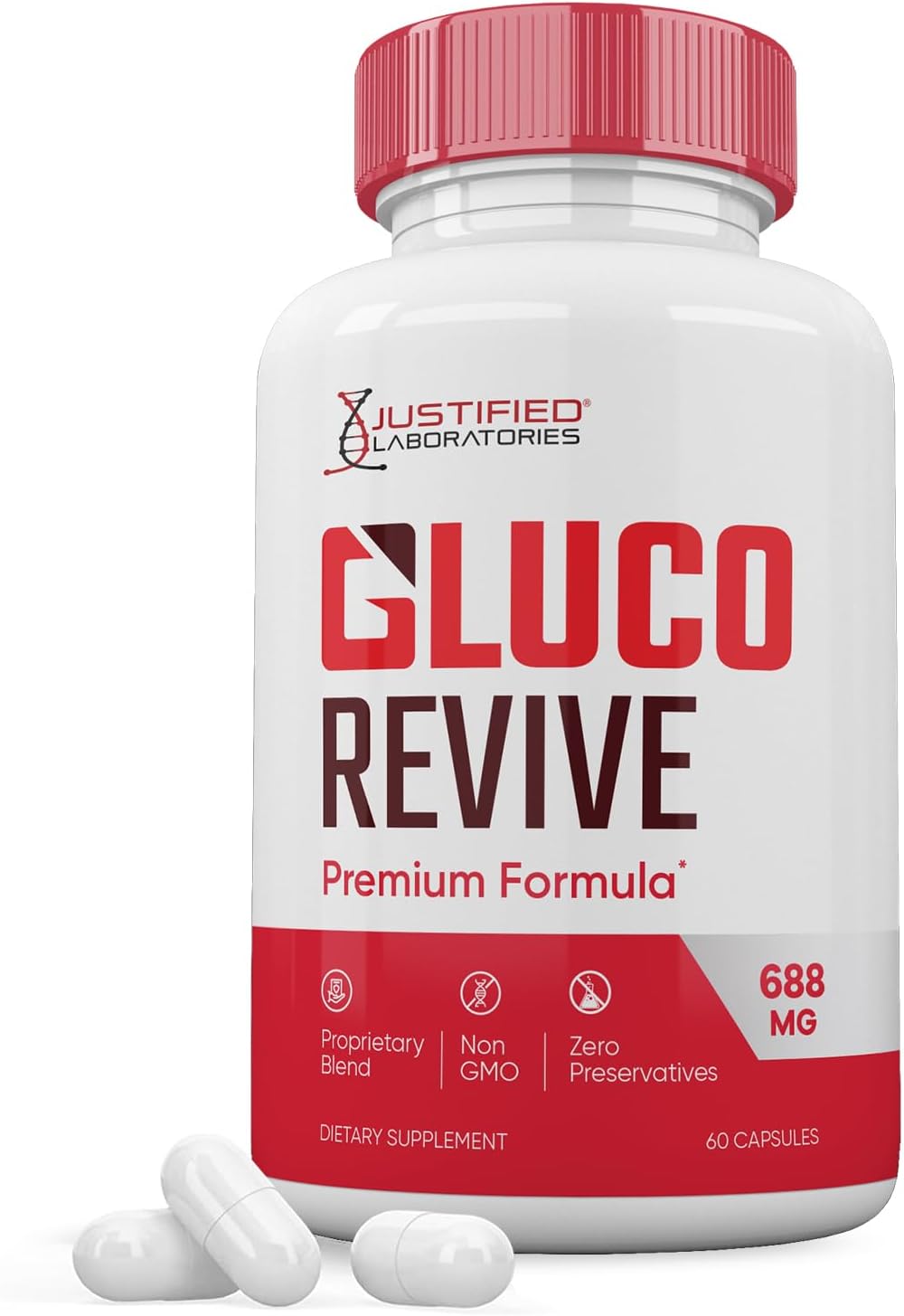 Gluco Revive Capsules 688mg Glyco Support Supplement - 60 Capsules - görsel 1